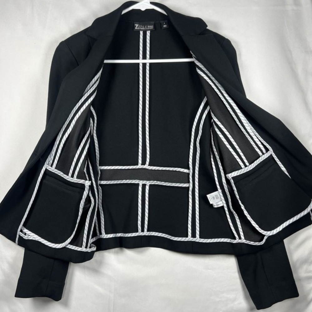 New York And Company 7th Avenue Design Studio Blazer Suit Jacket Size 2 Black - Picture 10 of 10